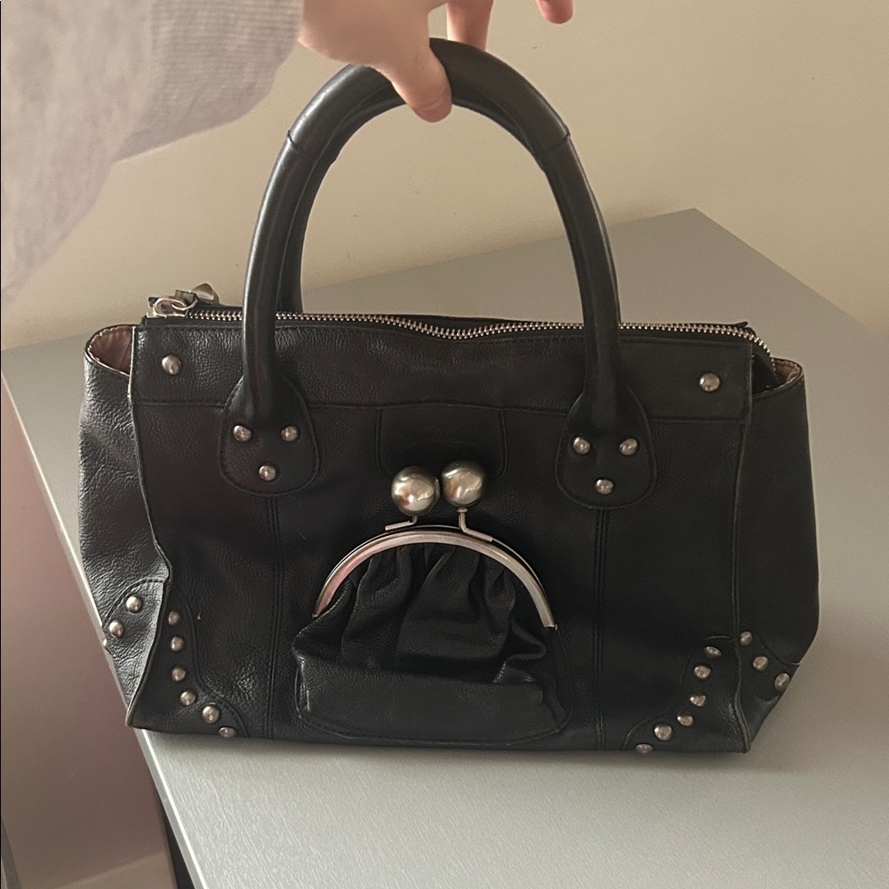 Betsey Johnson black leather bag